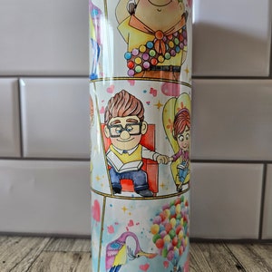 Carl & Ellie**Balloons**love**20 oz skinny tumbler** cold and hot drink**