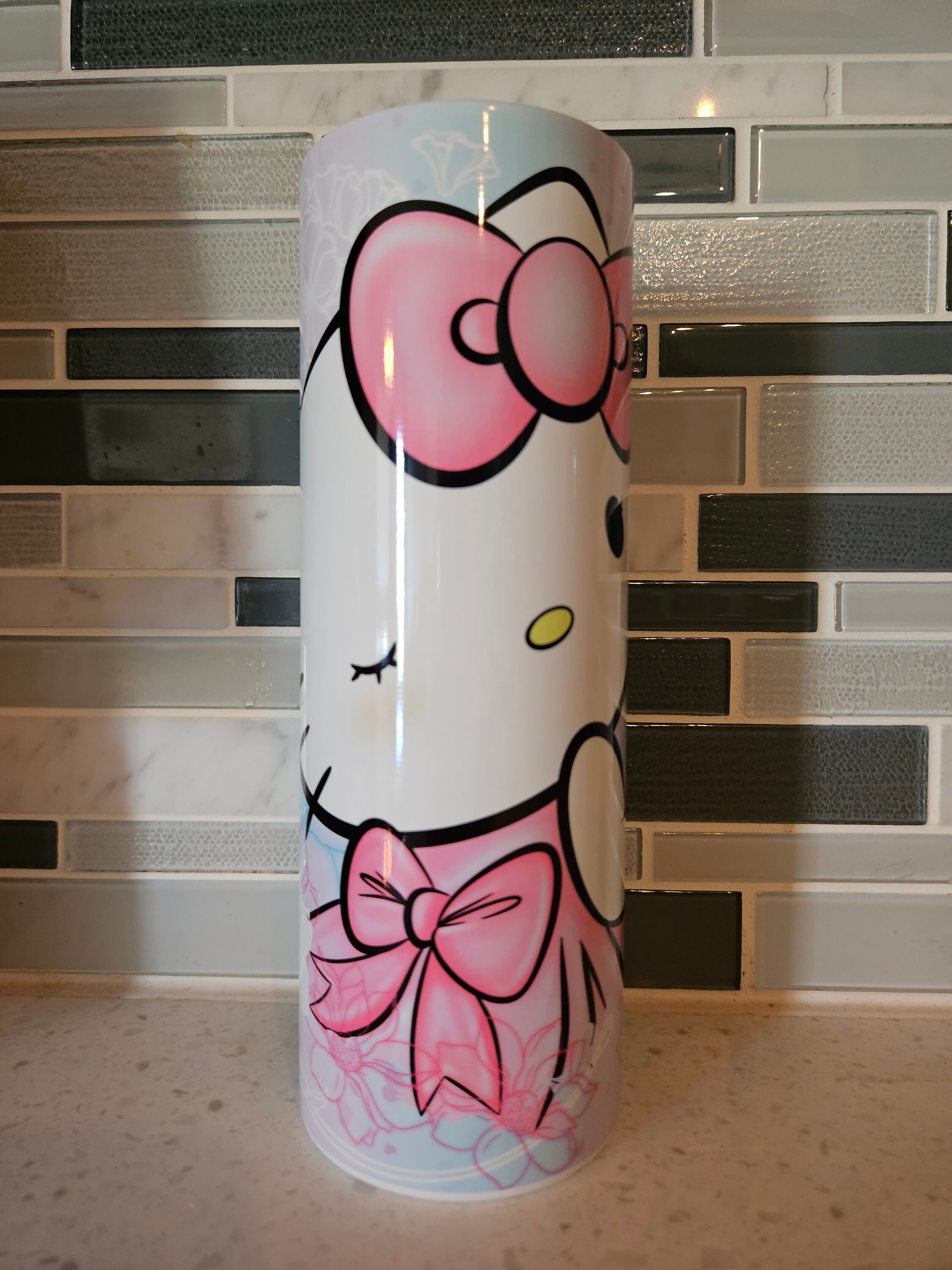 Hello Kitty By Sanrio White Polka Dot Pink Double Wall Tumbler w