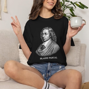 Blaise Pascal T-shirt, wiskundige en filosoof, De Pascaline, Principe van Pascal, Driehoek van Pascal, STEM-wetenschapper en wiskundige