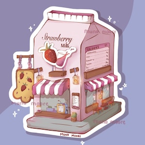 Strawberry Cafe Vinyl waterdichte vinylsticker
