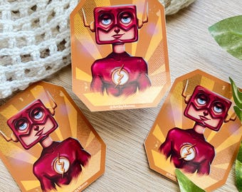 Speedy Man Superhero Vinyl Sticker