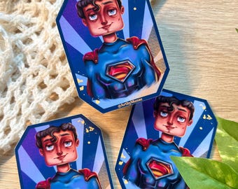 Strong Cape Man Superhero Vinyl Sticker