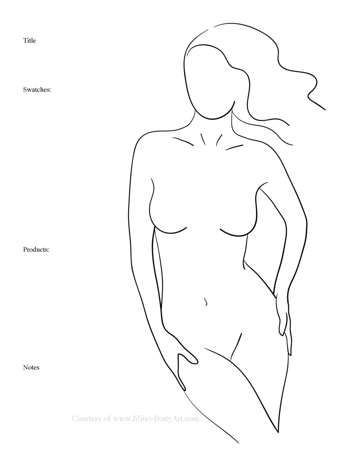 10 Body Paint Charts Body Templates for Body Painters 