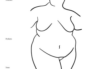 13 Curvy Body Paint Charts- Body Templates for Body Painters