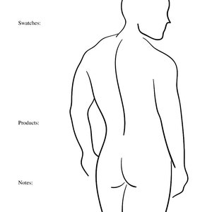 7 Male Body Paint Charts Body Templates for Body Painters image 2