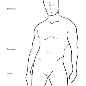 7 Male Body Paint Charts Body Templates for Body Painters image 1