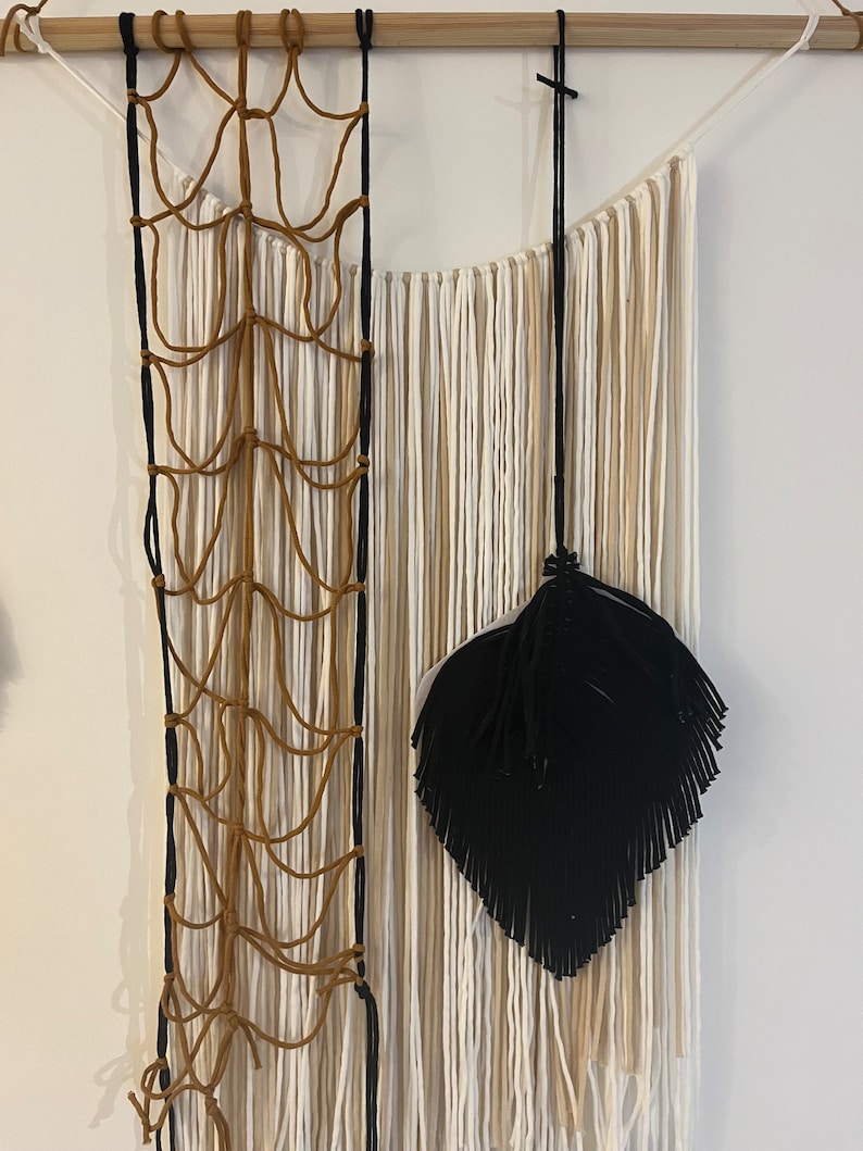 Large Macrame Leaf Wall Hanging Etsy UK