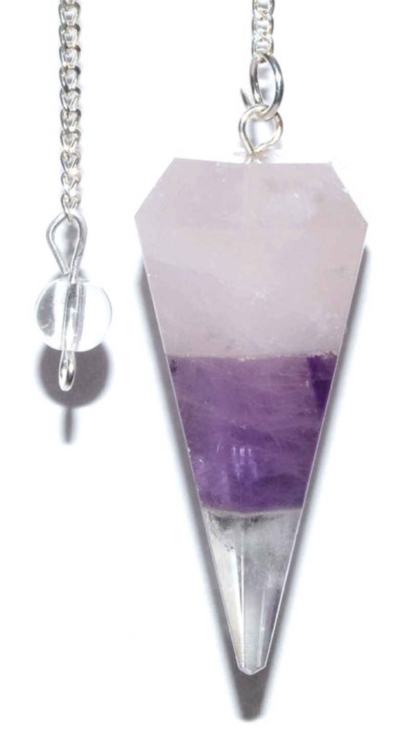 6sided Clear Quartz Amethyst & Rose Quartz Crystal Etsy