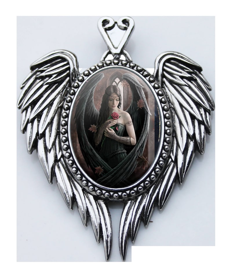 Enchanted Angel Rose Cameo Choker Necklace-magickal cameopendant,Magickal Pendant,esoteric jewelry,enchantedjewelry,magickal jewellery