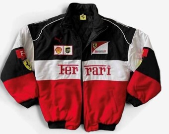 Blouson Ferrari F1, Racing Jacket Formula 1, Streetwear Racing unisexe Y2K années 90, Blouson Y2K Lettermen Style, Blouson Racing