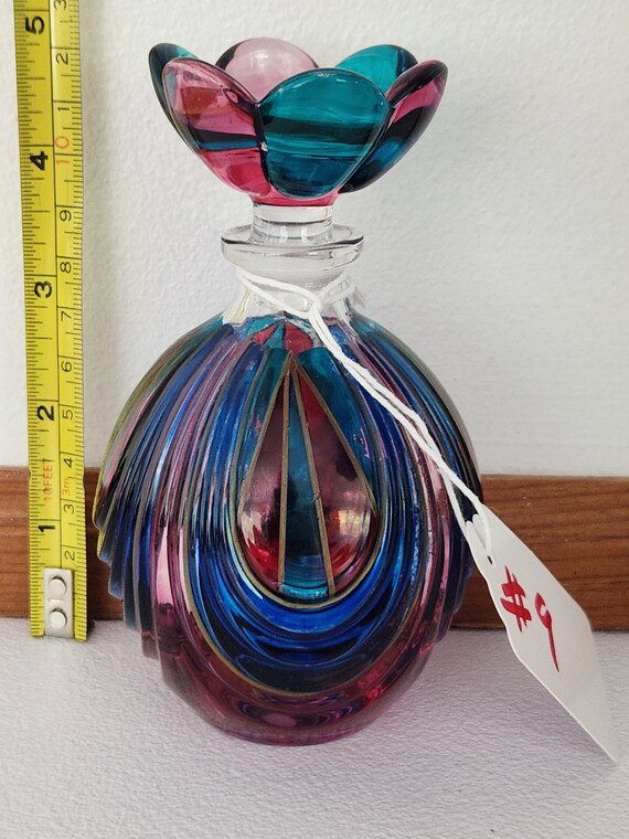 Vintage MURANO Art Deco Hand Blown Perfume Bottle