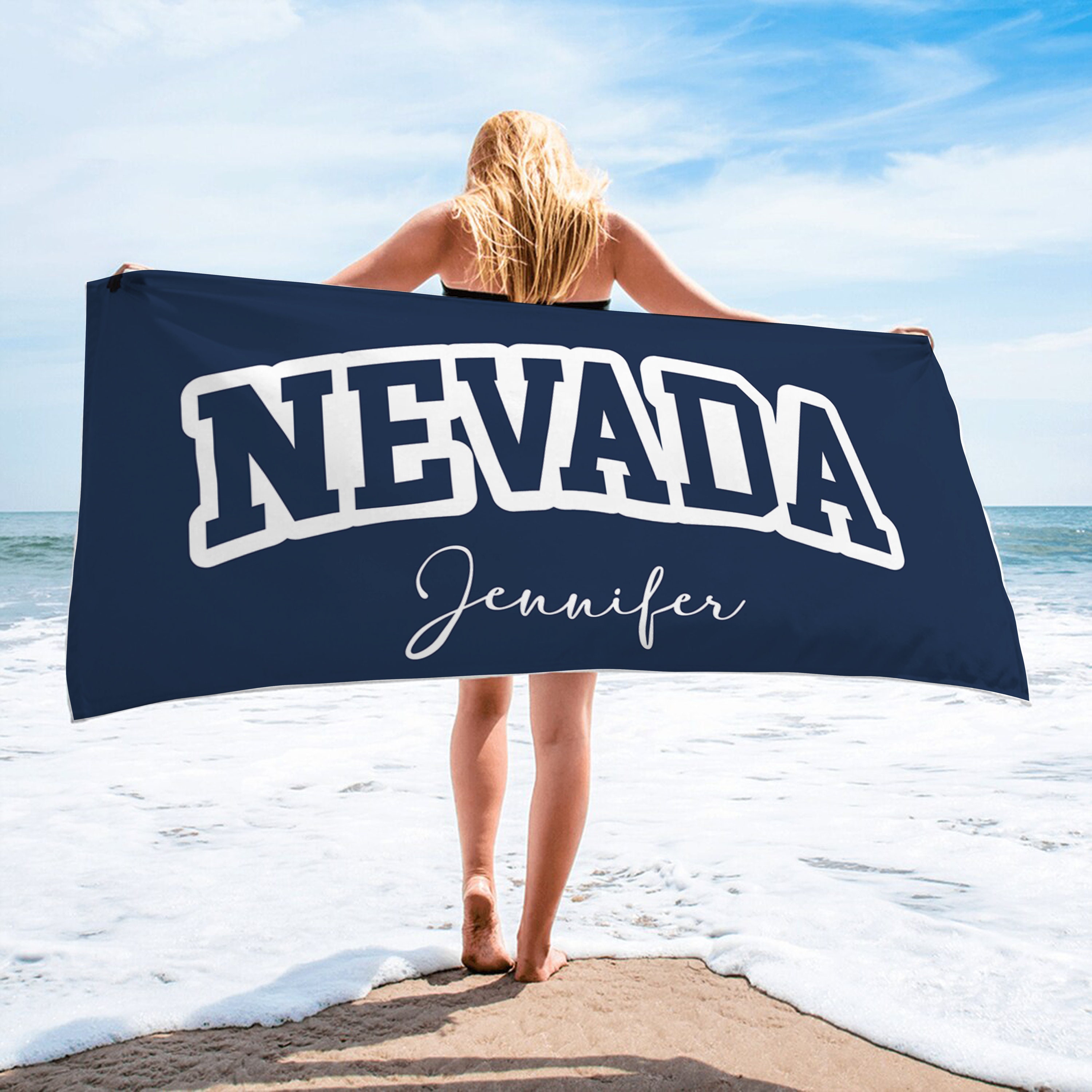 Custom College Beach Towel, Personalized Graduation, Senior 2024, Alabama, Harward Baseball Team,  University Club City Pool Bath Towel Gift