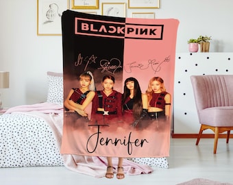 Black Pink Blanket, Christmas Gift, Custom Name Blanket, K-Pop Blanket, Personalized Photo Throw, Gift For Fan, Birthday Gift for Friends