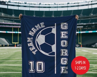 Personalized Soccer Team Name Blanket, Custom Sport Team Name Throw Gift, Senior Night Gift, 2025, Senior Gift 2026