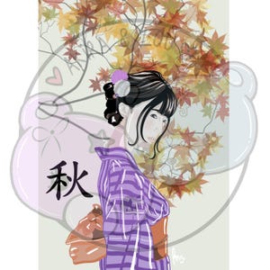 Automne / Aki 秋 - Formats A4, A5 ou Carte Postale + Format numérique