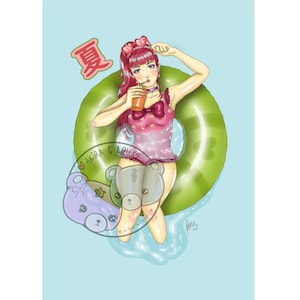 Summer ~ Lou - Formats A4, A5 ou Carte Postale + Format numérique