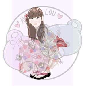 Jeune fille en yukata - Formats A4, A5 ou Carte Postale + Format numérique