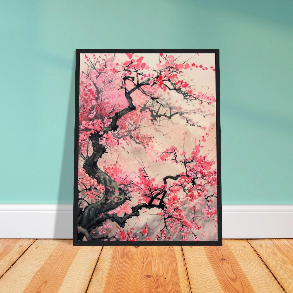 Vintage Cherry Blossom Tree Wall Art, Stylish Japanese Cherry Blossom ...