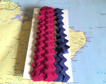 Grosgrain Ribbon Colors Cranberry OR Navy with White StitchingAssorted YardagesCraft Supplies*