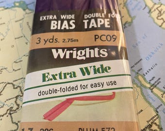 Vintage Plum/Purple Extra Wide Double Fold Bias Tape--3 Yards