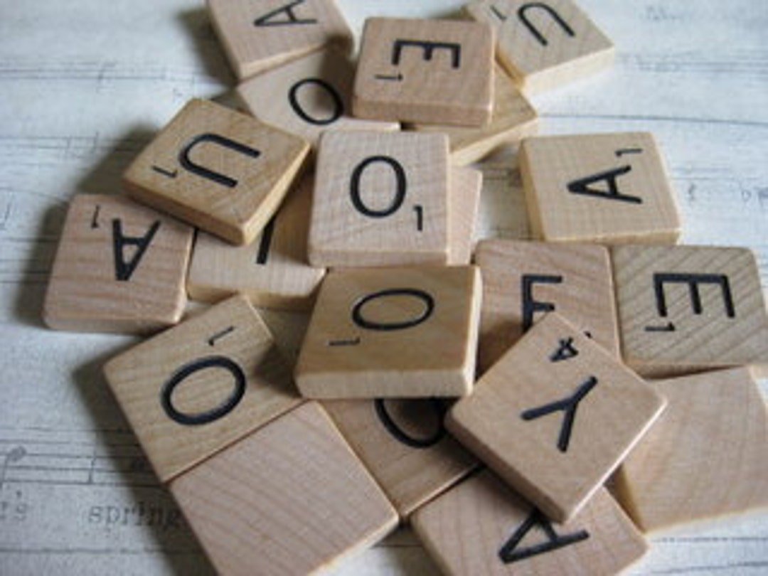 Vintage Vowel Scrabble Tiles, Bulk Scrabble, Jewelry Suppliesrandom Set