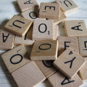 Fichas de Scrabble de vocales antiguas, Scrabble a granel, suministros de joyería: juego aleatorio de 30
