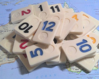 Vintage Rummikub Game Pieces- Set of 12