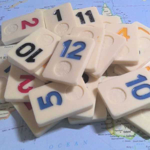 Vintage Rummikub Game Pieces- Set of 12