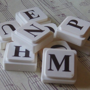 Vintage Letter Tile Game PiecesRandom Set of 15 image 4