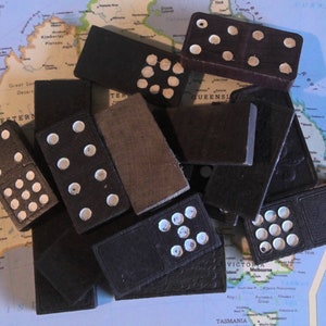 Vintage Dominoes Game Pieces- Random Set of 16