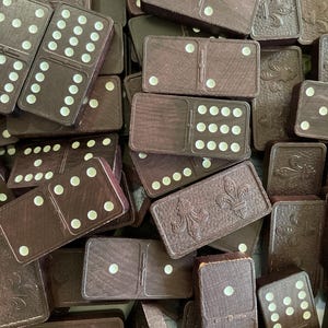 Vintage Dominoes Large Game Pieces- Set of 10