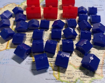 Monopoly House and Hotel Game Pieces - Etsy