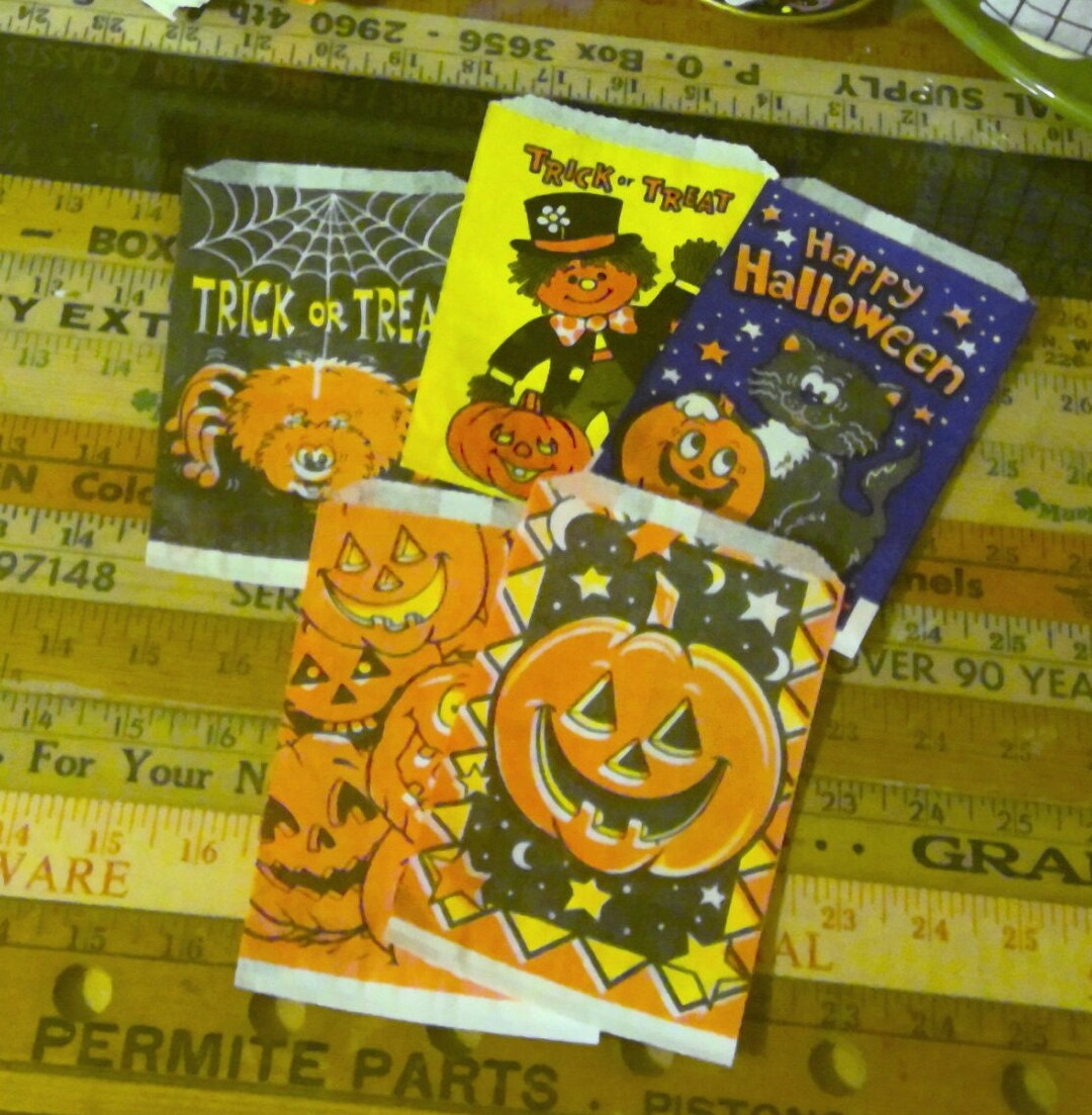 Vintage Halloween Gift Bags Set of 5 Etsy