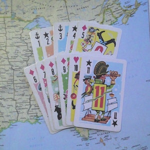 Vintage Whitman Crazy Eight Spielkarten - 11er-Set