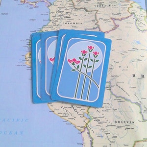 Vintage Retro Pink Blumen Spielkarten - 10er Set
