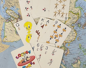 Juego de 10 cartas miniatura vintage de Looney Tunes