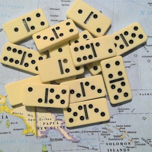 Vintage Miniature Dominoes Game Pieces-Set of 14