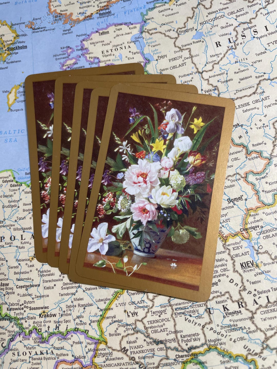 Vintage Flower Bouquet Playing Cards- Set of 10 - Etsy