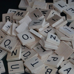 Vintage Scrabble Tiles; Craft Supplies; Wedding; Decor---Random Set of 30