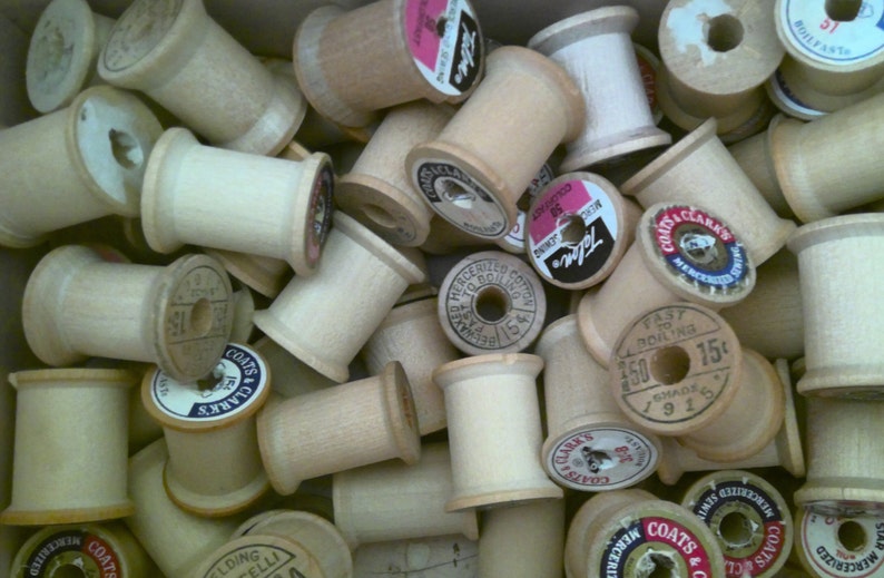Small Empty Vintage Wooden Thread Spools- Set of 10 - Etsy