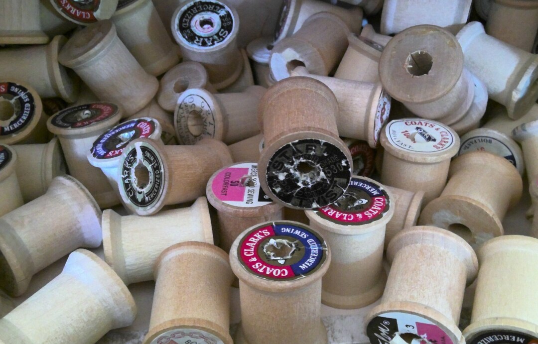 Empty Vintage Wooden Thread Spools- Set of 10 - Etsy