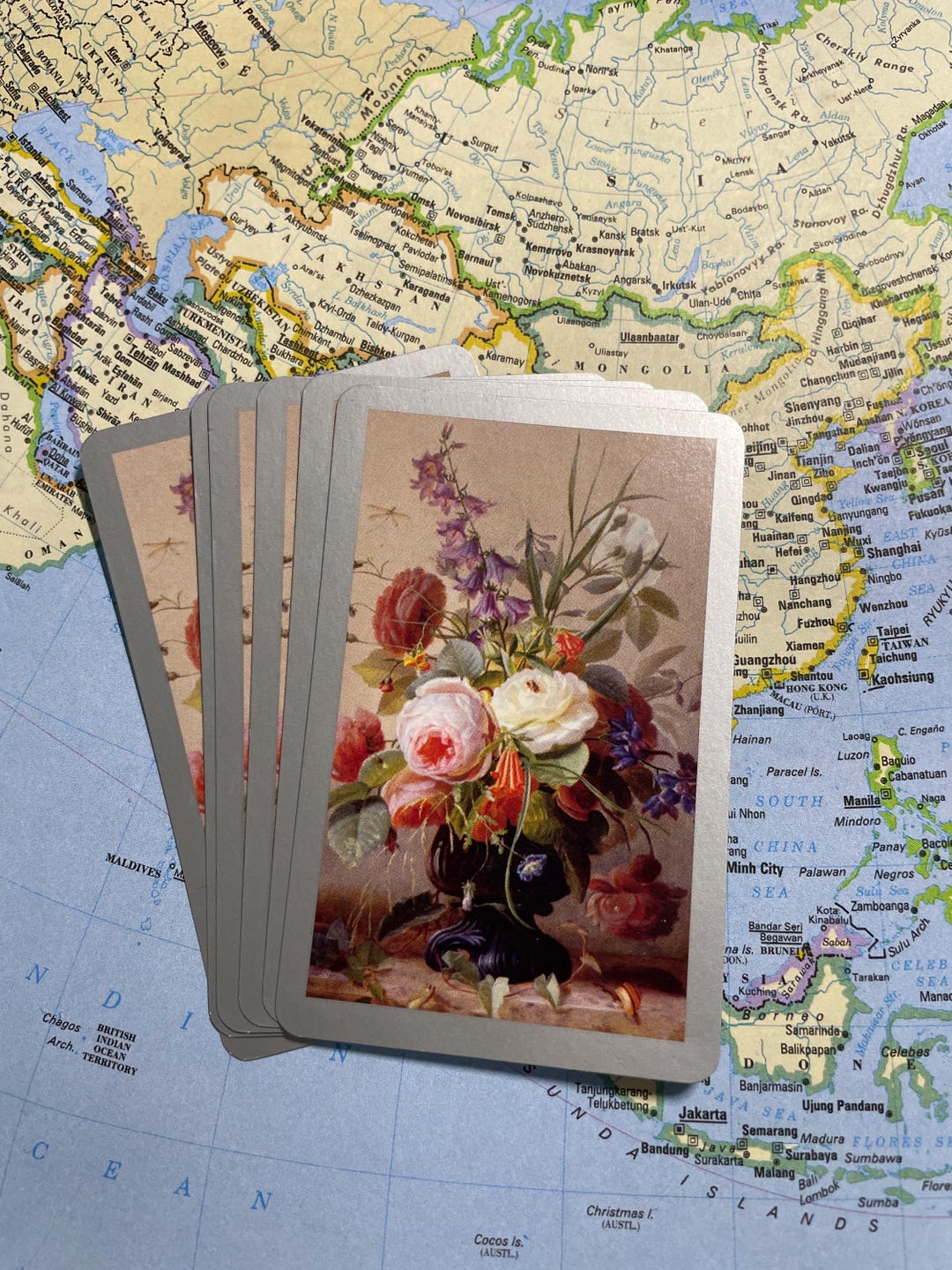 Vintage Flower Bouquet Playing Cards- Set of 10 - Etsy