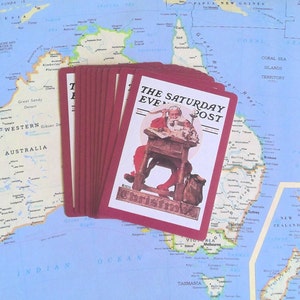 Vintage Norman Rockwell The Saturday Evening Post Christmas-speelkaarten: set van 10