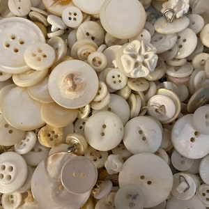 Botones blancos vintage - Juego de 100