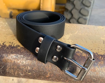 Black vegan work belt. Made with biothane coated webbing NON -ANIMAL