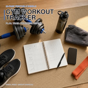 Gym Workout Tracker | Fitness Planner, Progressive Overload Log (Digital Download)