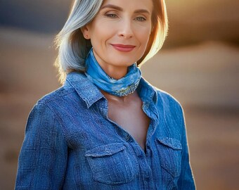 White Oak Tree Headband: Abstract Nature Design, Multi-Use Spandex Scarf