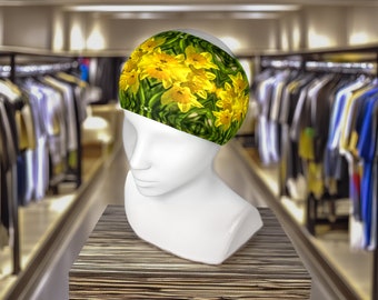 Daffodil Floral Headband: Spandex Bandana, UV Protection