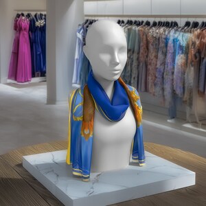 Long Silk Scarf | ‘Sunflower&#39; | Long Scarf | Colorful Scarf | Festival Scarf | Scarves for Women | Fashion Scarf | Soft Scarf
