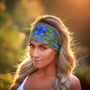 headband / neck scarf with a rabbit ear iris design